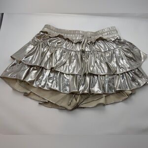 Sassy Shortcake Metallic Silver Mini Skirt size small never worn